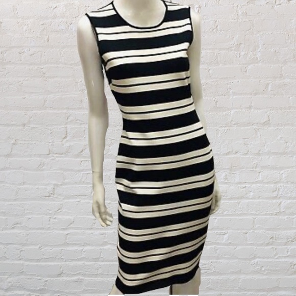 st john black and white dress